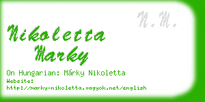 nikoletta marky business card